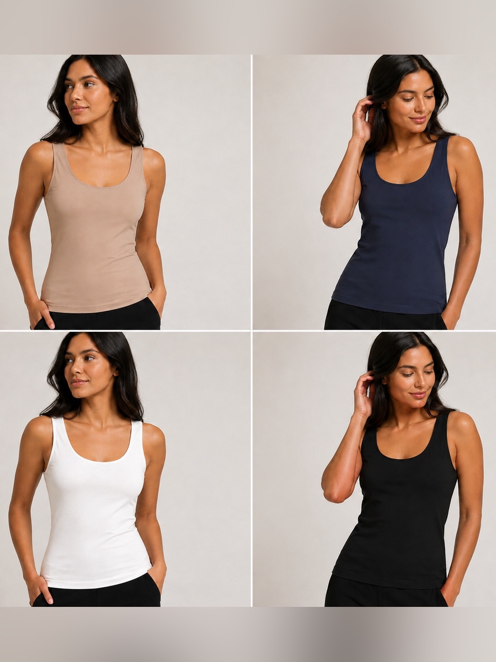 Frank & Oak Women’s Smoothing Contour 4 Pack - Navy, Taupe, white and black